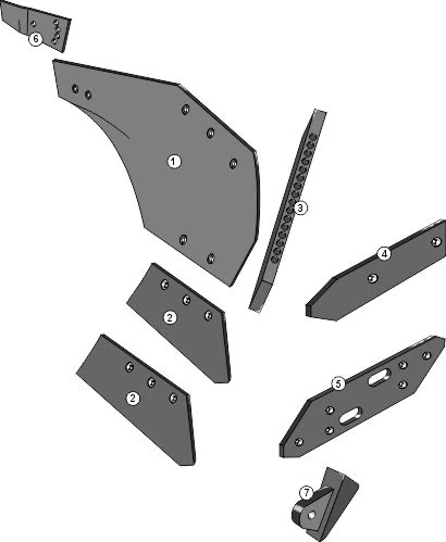 Explosionszeichnung Grégoire Besson Pflugkörper Typ C14N - 35x35